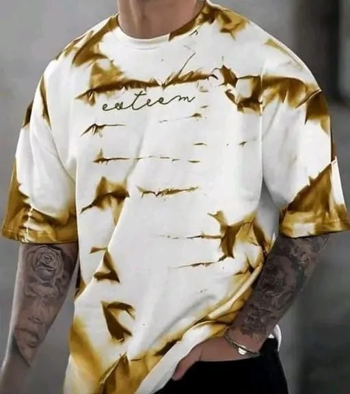 Men’s Printed Round Neck Cotton Tee | Allover Print| XS to XXL image 4
