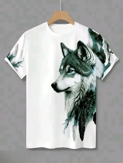 Men's Animal Printed Round Neck Cotton Tee |M image 1