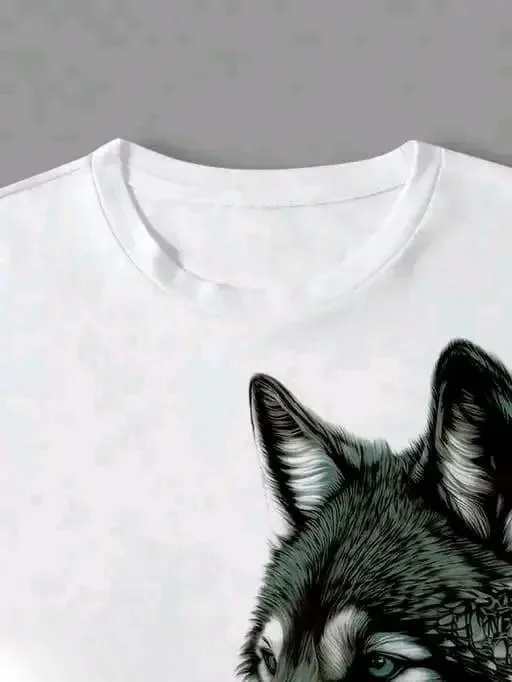 Men's Animal Printed Round Neck Cotton Tee |M image 3