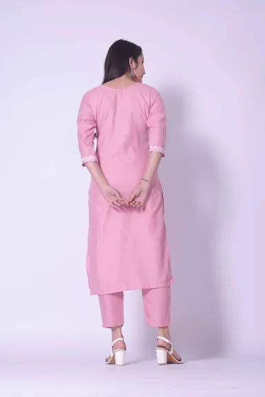 Women Kurta Set | Embroidered Cotton Blend | Party & Casual Wear | Stylish Ethnic Wear for Women thumbnail 1