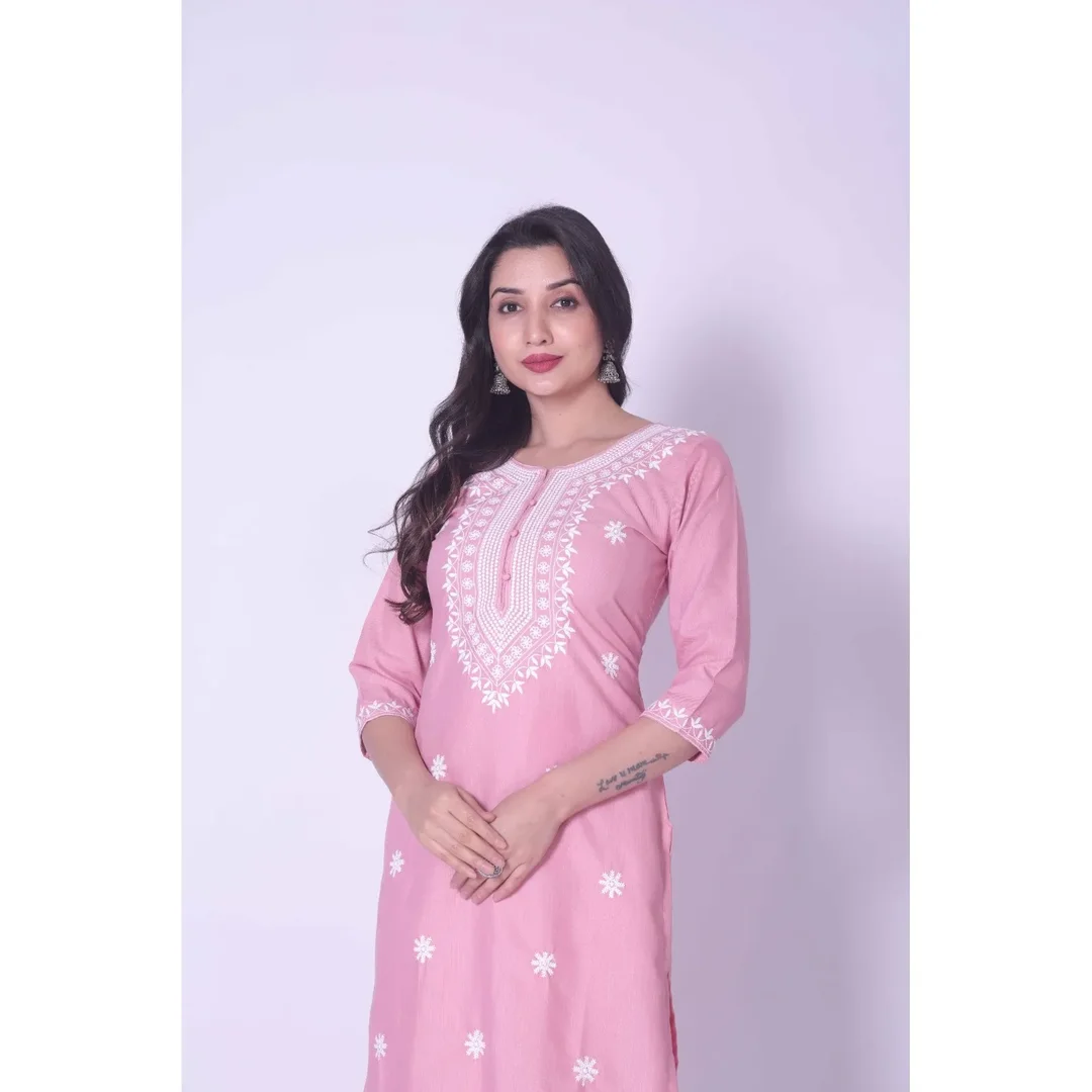 Women Kurta Set | Embroidered Cotton Blend | Party & Casual Wear | Stylish Ethnic Wear for Women image 1