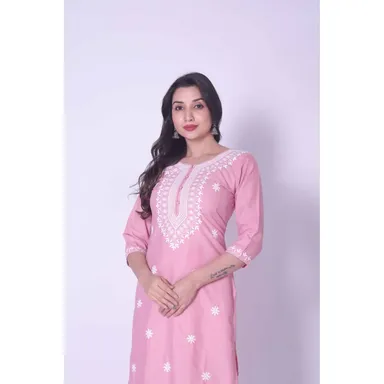 Women Kurta Set | Embroidered Cotton Blend | Party & Casual Wear | Stylish Ethnic Wear for Women