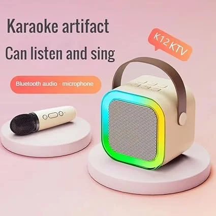 Portable Bluetooth Speaker with Wireless Mic| RGB Lights| Rechargeable Battery | Lightweight| Karaoke & Party Use image 3