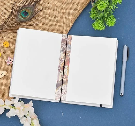 Handmade Printed Journal Diary | Eco Friendly Cardboard Notebook | String Closure Unruled 200 Pages | Personal Diary for Men & Women | Gift Use image 4