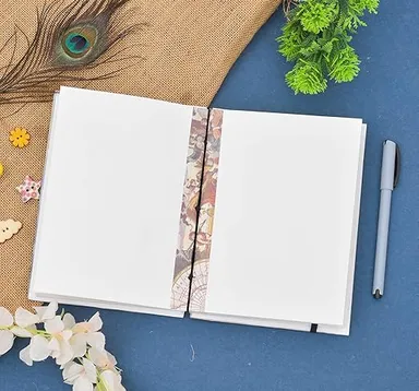 Handmade Printed Journal Diary | Eco Friendly Cardboard Notebook | String Closure Unruled 200 Pages | Personal Diary for Men & Women | Gift Use thumbnail 3