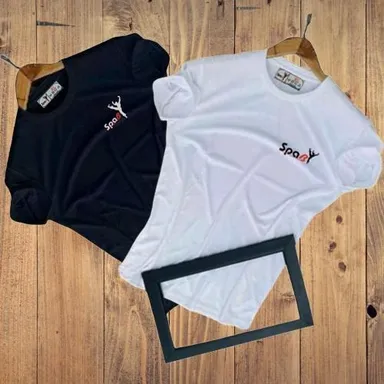 Men’s Black & White Round Neck T-Shirts | Pack of 2 | Polyester Gym Wear| Size XXL| Stylish & Breathable thumbnail 0
