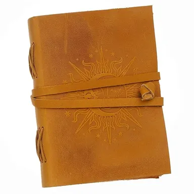 Handmade Printed Cardboard Diary with Buckle Lock | 200 Pages Journal Notebook for Men and Women | Vintage Eco-friendly Writing Notepad thumbnail 3