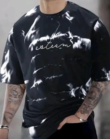 Men’s Allover Printed Cotton T-Shirt | Stylish Round Neck, Long Sleeves| M thumbnail 0