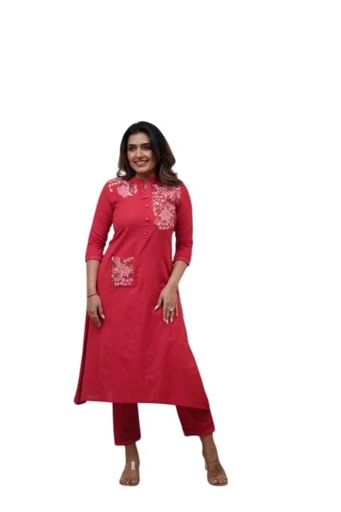 Cotton Printed Straight Kurti with Pant | Casual Daily Wear Kurta Set for Women | Office & College Outfit image 1