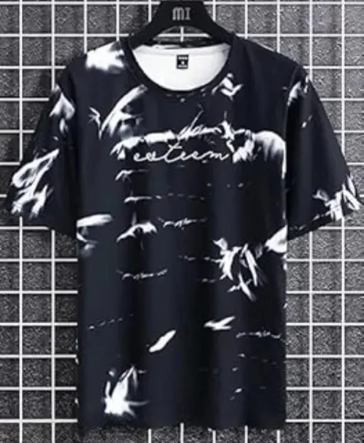 Men’s Allover Printed Cotton T-Shirt | Stylish Round Neck, Long Sleeves| XL image 2