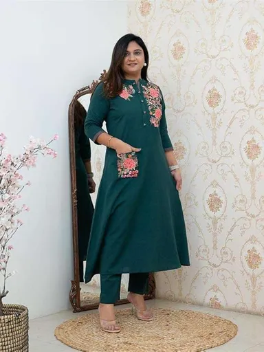 Women’s Cotton Printed |Straight kurta pant combo  |  Casual Daily Wear Ethnic Kurta Set | Office & College thumbnail 0