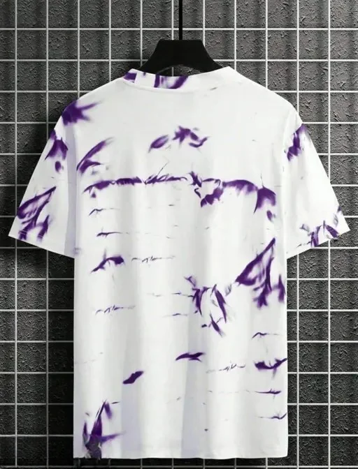 Men’s Allover Printed Round Neck Cotton T-Shirt XL | Stylish Casual Wear | Breathable Fabric image 3