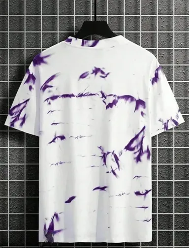 Men’s Allover Printed Round Neck Cotton T-Shirt XXL | Stylish Casual Wear | Breathable Fabric thumbnail 2