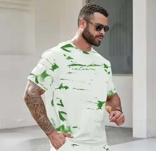 Men’s Allover Printed T-Shirt XXL | Round Neck Cotton Tee| Plus Size Casual Wear for Big Men image 2