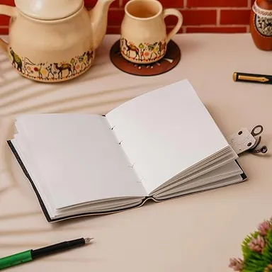 Vintage handmade genuine leather diary journal | antique string closure | 200 unruled pages notebook thumbnail 1