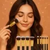 Nude Edition 18 Color Eyeshadow Palette with 10 Makeup Brushes and Puff Matte Shimmer Shades for Daily Party Makeup image 2
