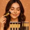 Nude Edition 18 Color Eyeshadow Palette with 10 Makeup Brushes and Puff Matte Shimmer Shades for Daily Party Makeup thumbnail 1