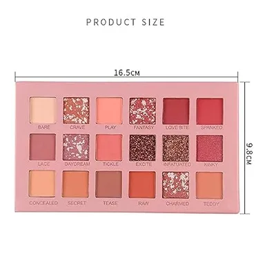 Nude Edition 18 Color Eyeshadow Palette with 10 Makeup Brushes and Puff Matte Shimmer Shades for Daily Party Makeup thumbnail 3