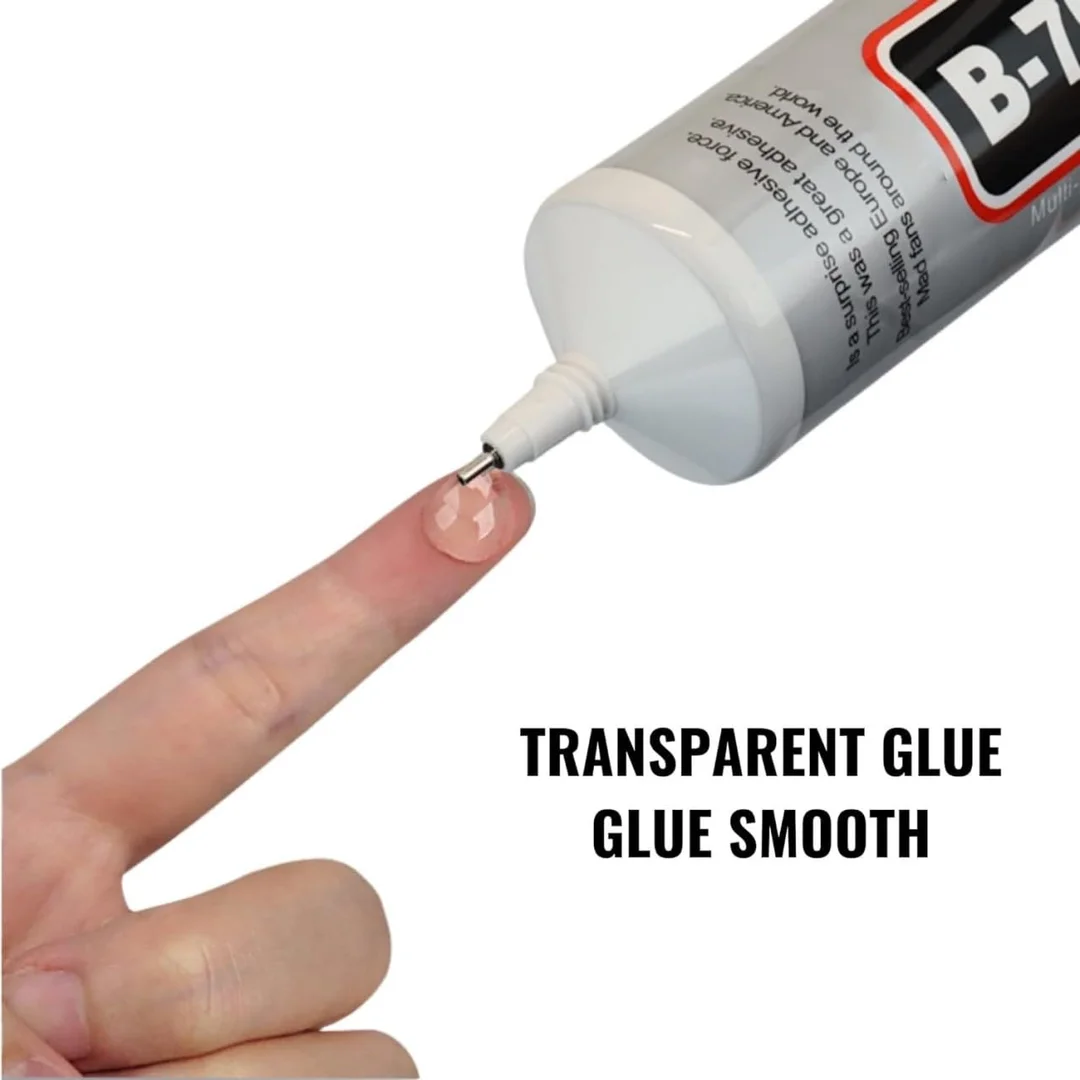 B‑7000 Multi‑Purpose Transparent Adhesive Glue 50 ml Pack of 2 | High Viscosity Flexible Waterproof Bond for Jewellery Phone Screen Repair Craft Use image 4