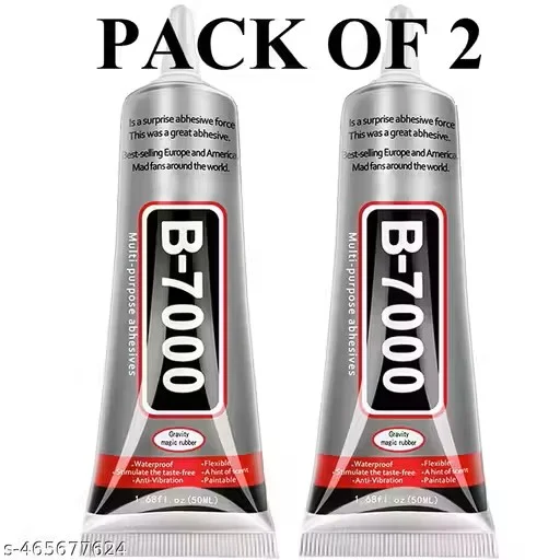 B‑7000 Multi‑Purpose Transparent Adhesive Glue 50 ml Pack of 2 | High Viscosity Flexible Waterproof Bond for Jewellery Phone Screen Repair Craft Use image 1
