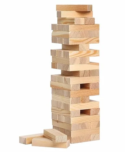 Mini Wooden Jenga Block Game 51 pcs Stack Tower Toy for Kids 3+ Family Fun Party Game Eco-Friendly Tumbling Blocks Strategy Skill Toy image 1