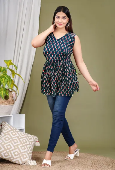 Womens Cotton Kurti Casual Party Wear Ethnic Kurti Top Size XXL thumbnail 1