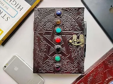 Leather Journal Diary | Handmade Vintage Notebook with Metal Lock | 200 Pages White Unruled | Travel |Personal Writing Diary for Men Women thumbnail 0