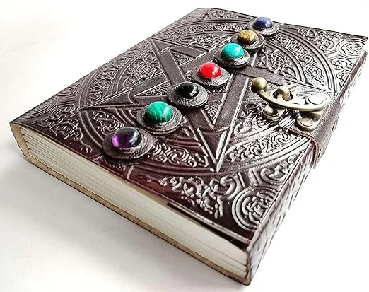 Leather Journal Diary | Handmade Vintage Notebook with Metal Lock | 200 Pages White Unruled | Travel |Personal Writing Diary for Men Women image 3