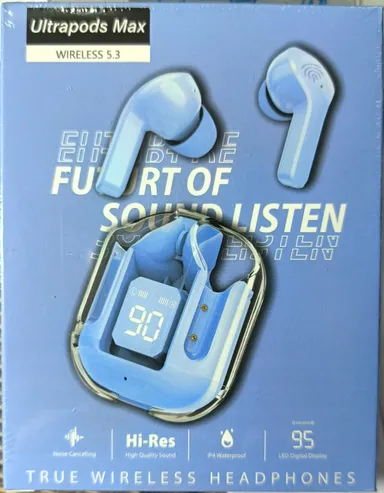 ULTRAPOD MAX TWS Earbuds | Bluetooth 5.3 + ENC| Transparent Case| Digital Display|13mm HD Bass|Long Battery| Premium Wireless Earphones thumbnail 3