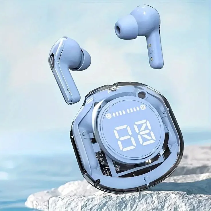 ULTRAPOD MAX TWS Earbuds | Bluetooth 5.3 + ENC| Transparent Case| Digital Display|13mm HD Bass|Long Battery| Premium Wireless Earphones image 1