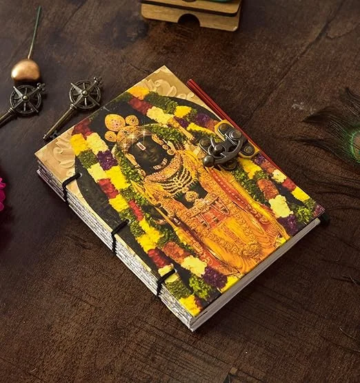 Handmade Printed Cardboard | Journal Diary | Buckle Lock | Unruled 200 Pages | Personal Diary | Notepad for Men Women image 2