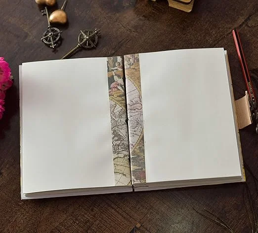 Handmade Printed Cardboard | Journal Diary | Buckle Lock | Unruled 200 Pages | Personal Diary | Notepad for Men Women image 3