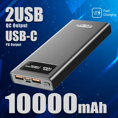 10000mAh Power Bank | 22.5W Fast Charging | USB-C & USB-A Ports | Ultra-Slim Design | Portable Charger for Smartphones, Tablets & More thumbnail 2