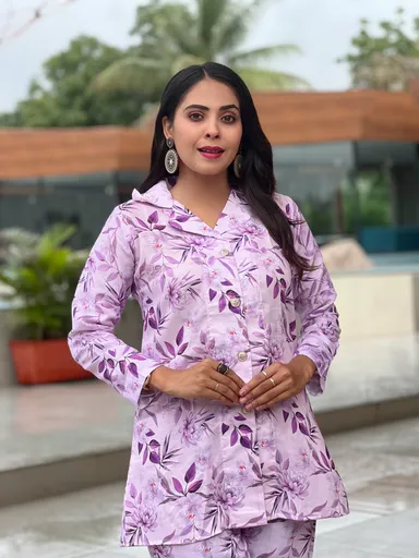 Stylish Co-Ord Set for Women | Pastel Floral Two-Piece | XXL Size thumbnail 1