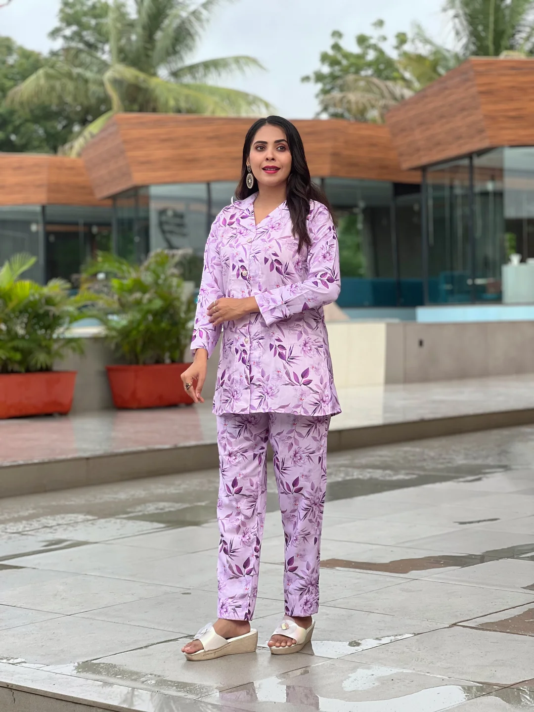 Stylish Co-Ord Set for Women | Pastel Floral Two-Piece | XXL Size image 4