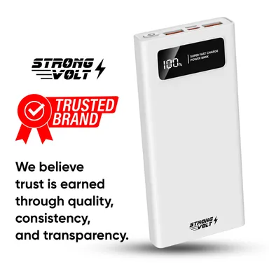 10000mAh Power Bank (White) | 22.5W Fast Charging | Dual USB-C & USB-A Ports | Ultra-Slim Portable Charger for Smartphones & Tablets thumbnail 1