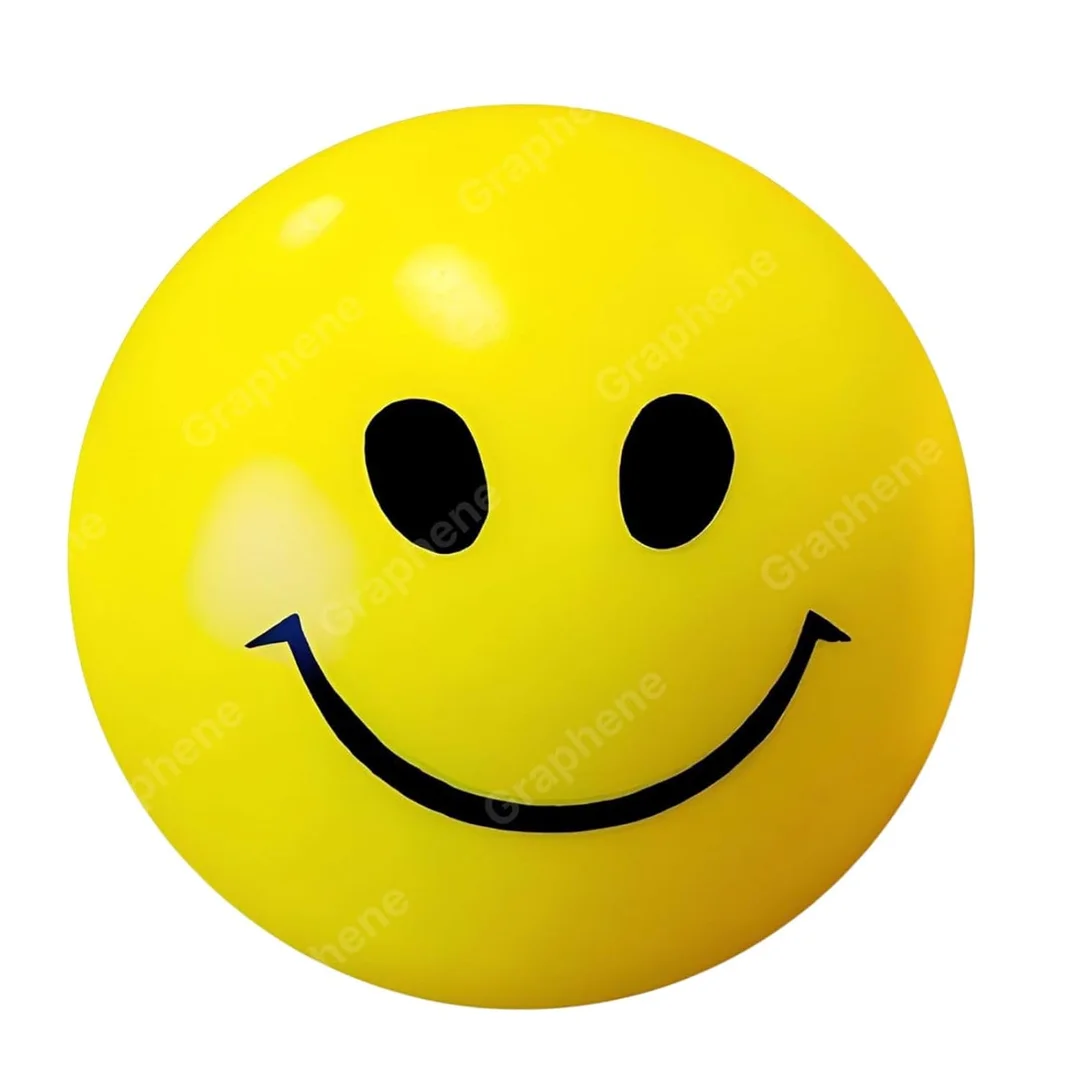 Stress Reliever Smiley Balls | Emoji Yellow Squeeze Balls for Stress Relief & Hand Exercise|Soft Foam Office & Kids Use | Pack of 2| Fun Therapy Ball image 1
