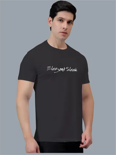 Elegant Sleek Round Neck Tshirt | Slim Fit Cotton Tee for Men & Women | Stylish Casual Wear thumbnail 0
