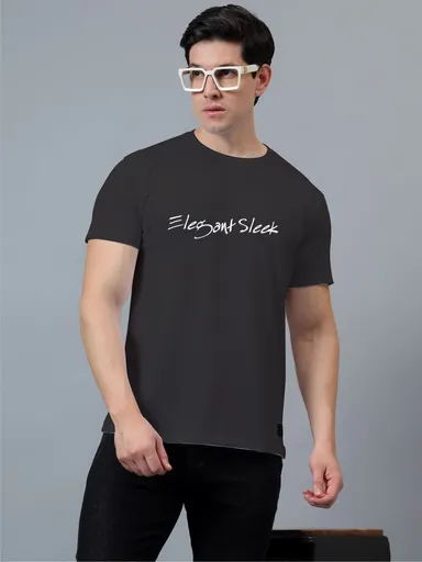 Elegant Sleek Round Neck Tshirt | Slim Fit Cotton Tee for Men & Women | Stylish Casual Wear thumbnail 1