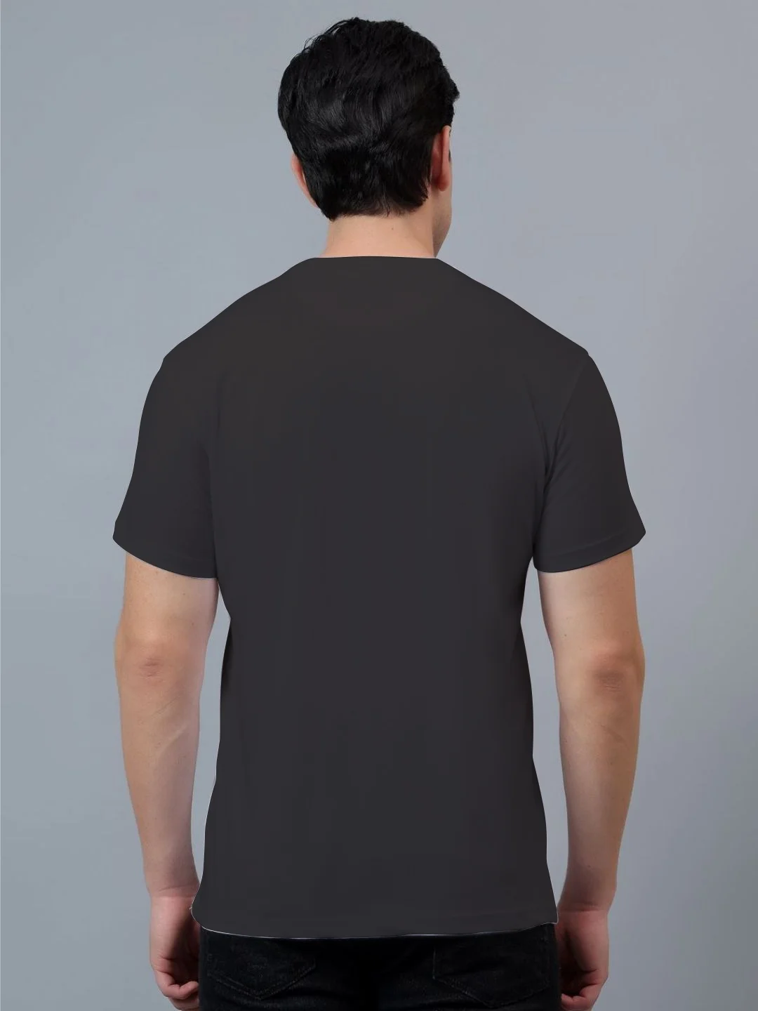 Elegant Sleek Round Neck Tshirt | Slim Fit Cotton Tee for Men & Women | Stylish Casual Wear image 3
