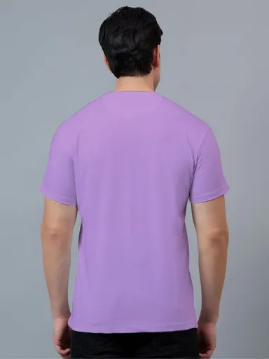 Elegant Sleek Round Neck Tshirt Purple | Comfortable Cotton Blend | Stylish Casual Wear thumbnail 1