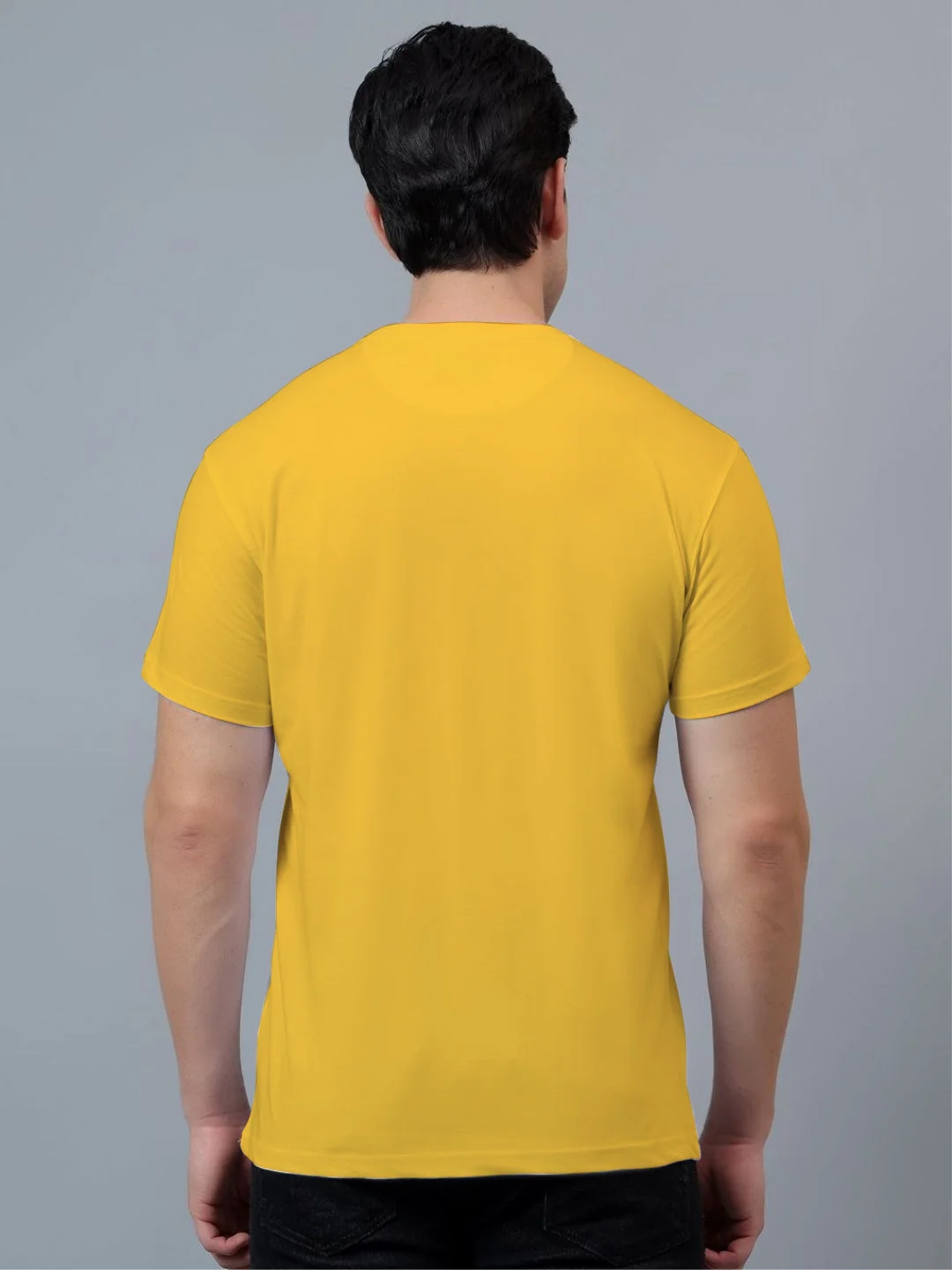 Elegant Sleek Round Neck Tshirt Yellow| Comfortable| Summer Wear| Men & Women image 2