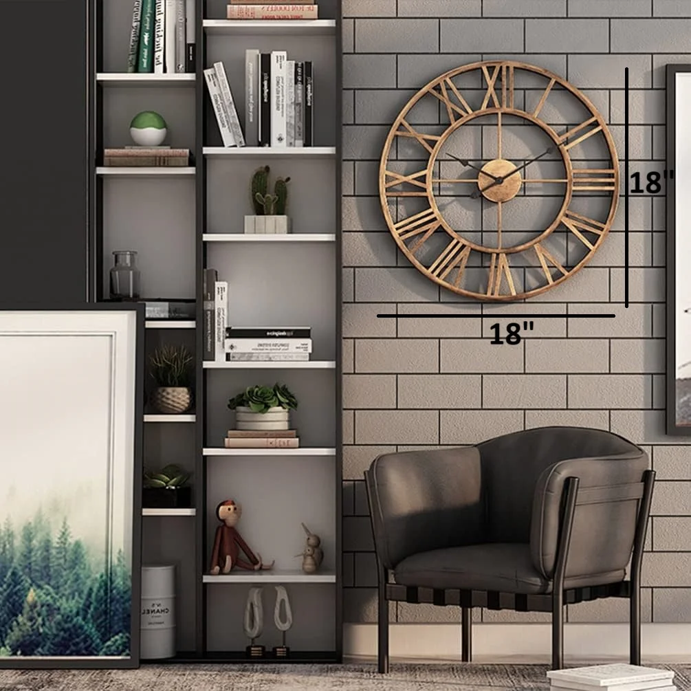 Craft2lance Metal Analog Wall Clock | Decorative Rustic Sculpture | 18 Inch Brown | Home Office Living Room Cafe image 3