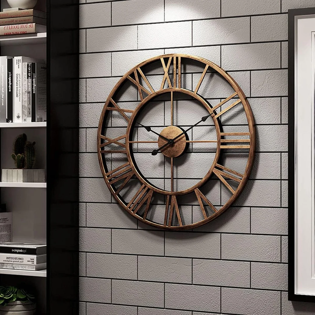 Craft2lance Metal Analog Wall Clock | Decorative Rustic Sculpture | 18 Inch Brown | Home Office Living Room Cafe image 2