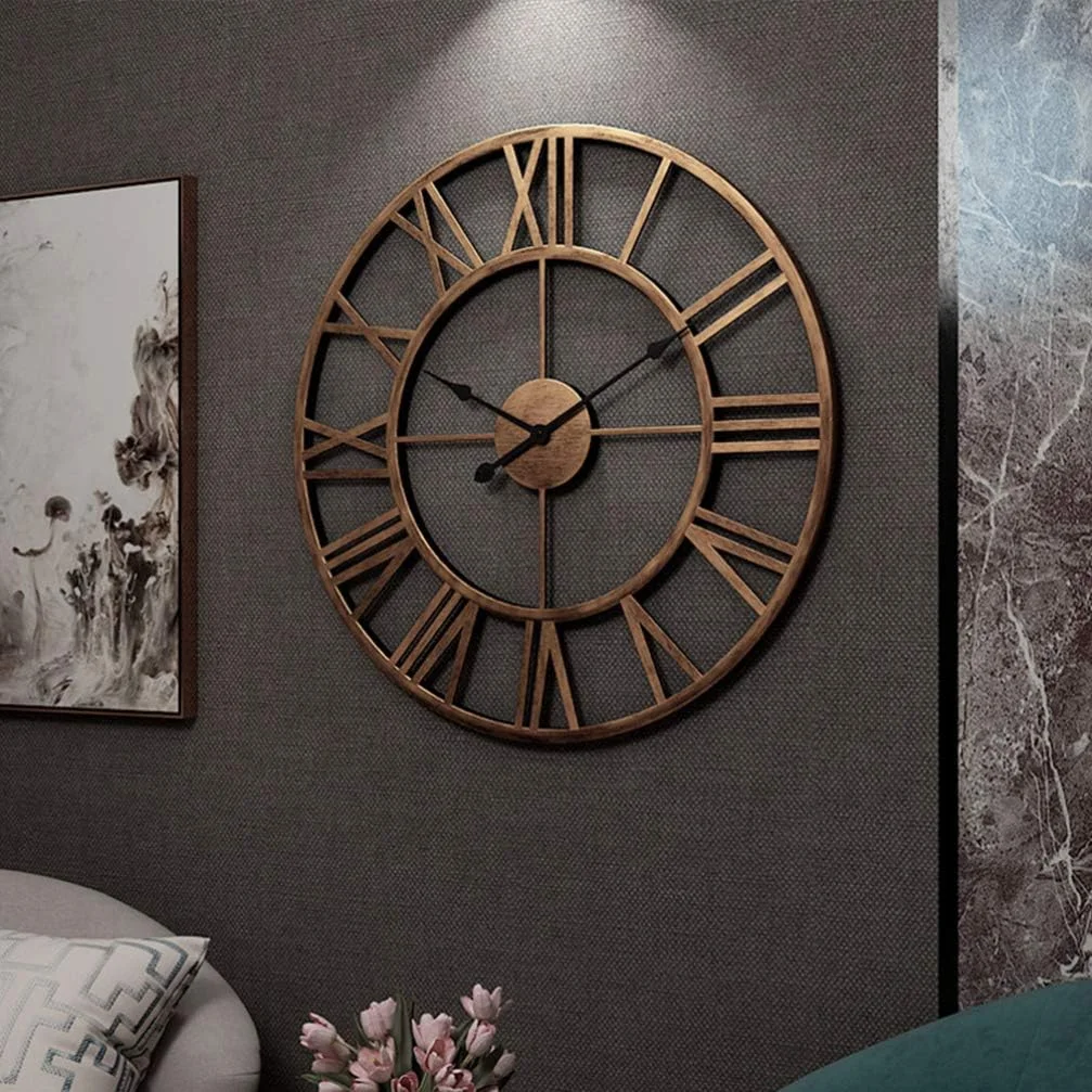 Craft2lance Metal Analog Wall Clock | Decorative Rustic Sculpture | 18 Inch Brown | Home Office Living Room Cafe image 1
