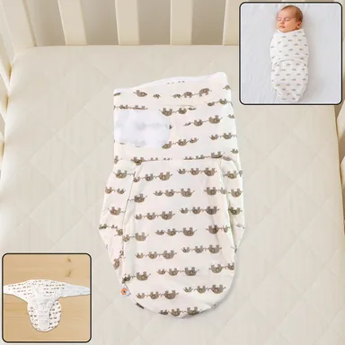 Infant Baby Wrap for 0-6 Months | Soft Cotton Swaddle with Cute Animal Prints | Breathable, Machine Washable Baby Blanket | Perfect Newborn Gift thumbnail 0