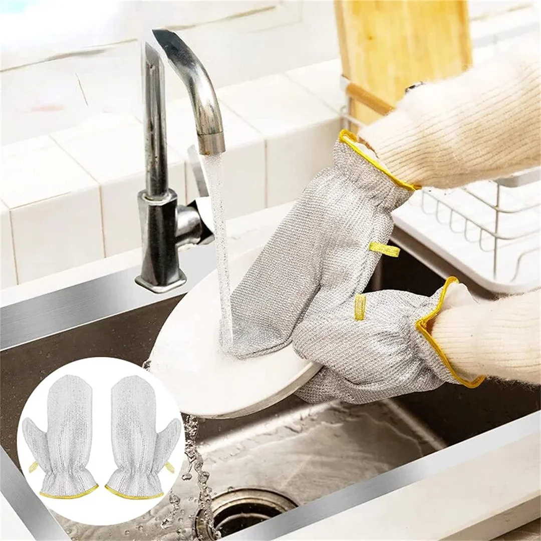 Stainless Steel Wire Dishwashing Gloves | Non‑Scratch, Heat‑Insulated, Durable | 1 Pair image 1