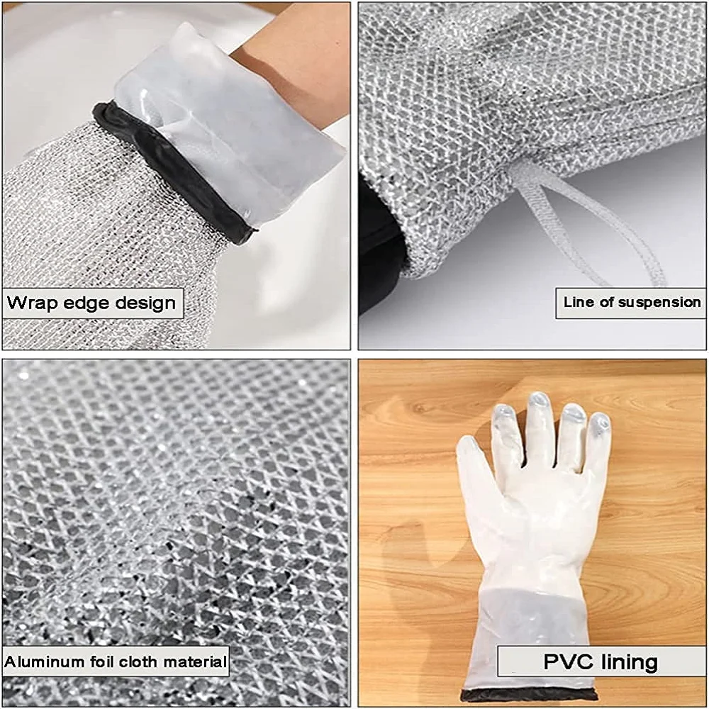 Stainless Steel Wire Dishwashing Gloves | Non‑Scratch, Heat‑Insulated, Durable | 1 Pair image 2