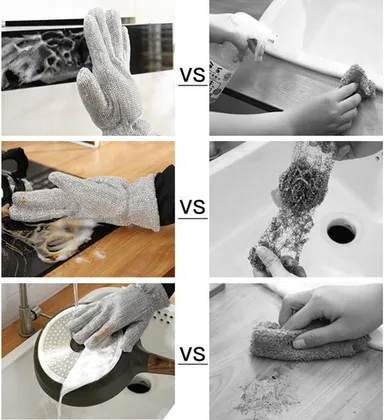 Stainless Steel Wire Dishwashing Gloves | Non‑Scratch, Heat‑Insulated, Durable | 1 Pair thumbnail 2