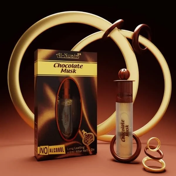 Al-Nuaim Chocolate Musk Attar Roll On Pack of 2 x 12ml| Unisex, Alcohol-Free, Long-Lasting Perfume Oil image 2